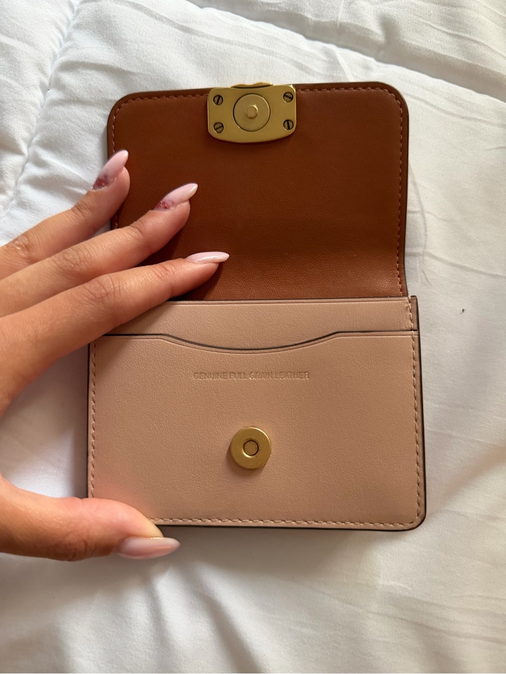 Coach Blush Pink Leather Small Wallet with Gold C Hardware - Picture 4 of 4